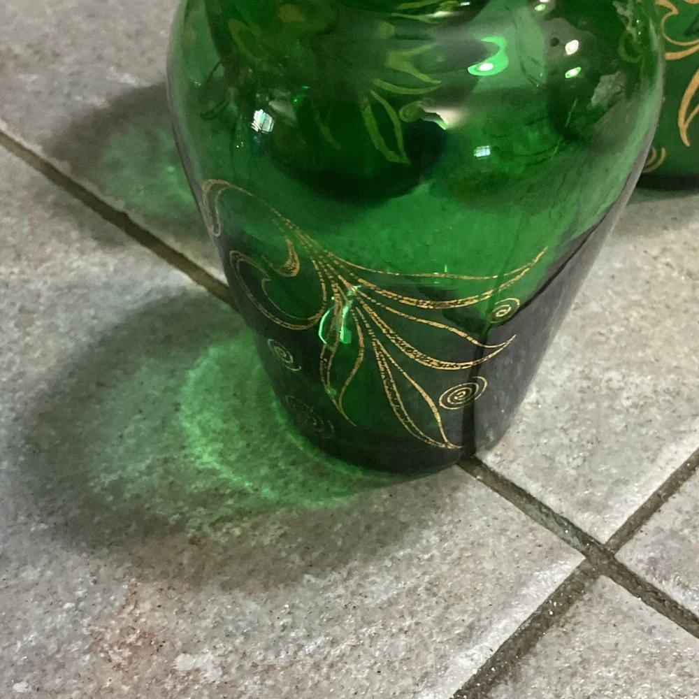 Elegant Green Glass Vases Set Bud vases